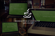 Realistic Macbook mockup-in coffee