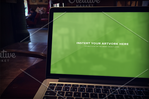 Realistic Macbook mockup-in coffee in Mobile & Web Mockups - product preview 3