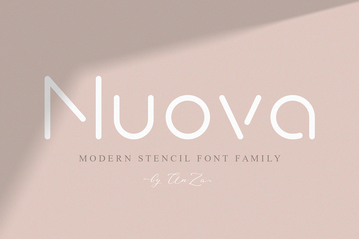 Nuova - Modern Round Stencil Font in Sans-Serif Fonts - product preview 8