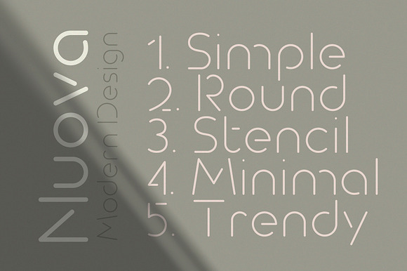 Nuova - Modern Round Stencil Font in Sans-Serif Fonts - product preview 6