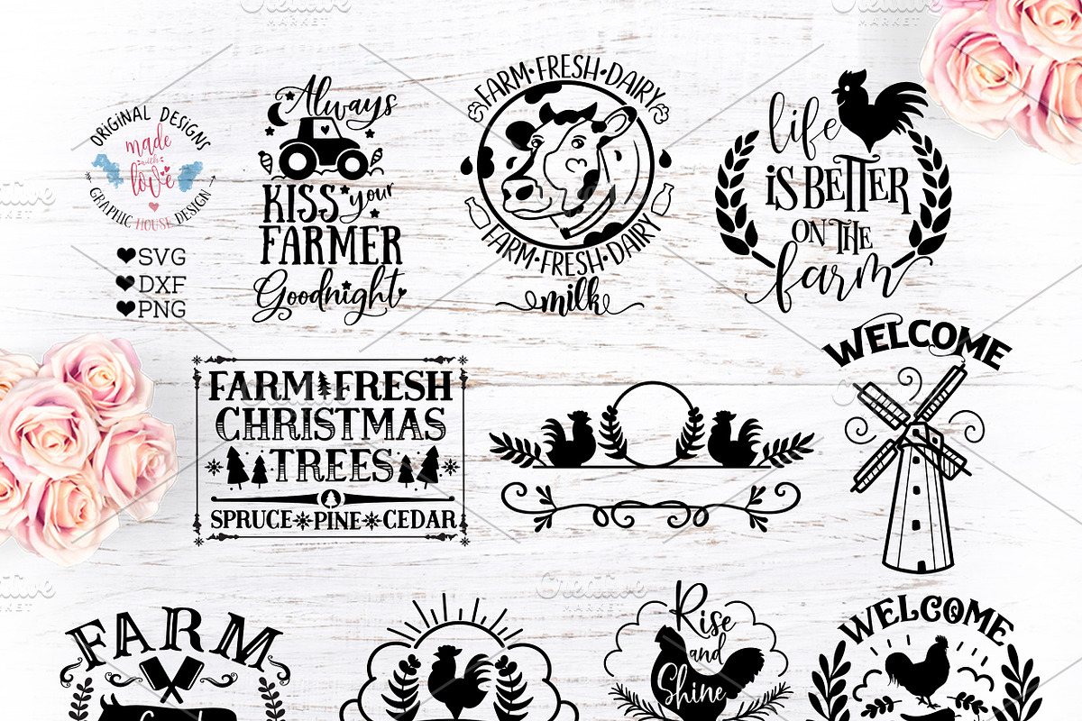 Farm House Cut Files Bundle in Illustrations - product preview 8