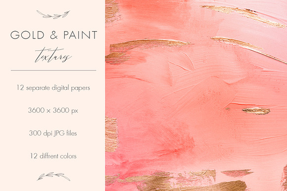 Acrylic paint textures with gold in Textures - product preview 1