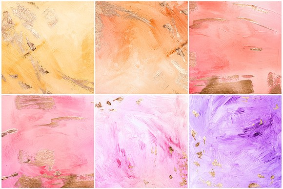 Acrylic paint textures with gold in Textures - product preview 2