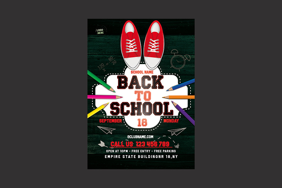 Back to School Party Flyer in Invitation Templates - product preview 8