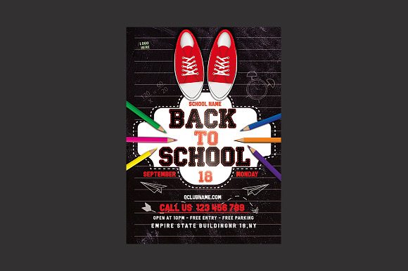 Back to School Party Flyer in Invitation Templates - product preview 1