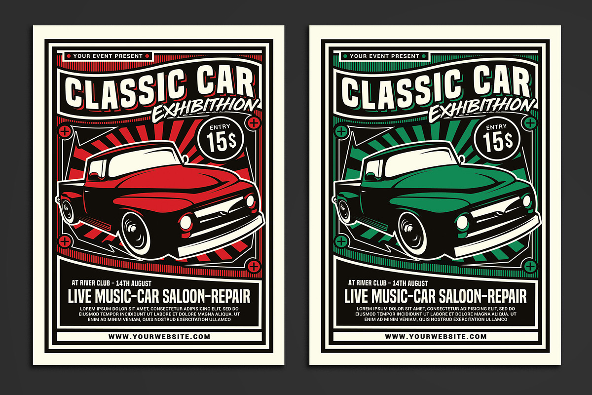 Classic Car Exhibition in Invitation Templates - product preview 8