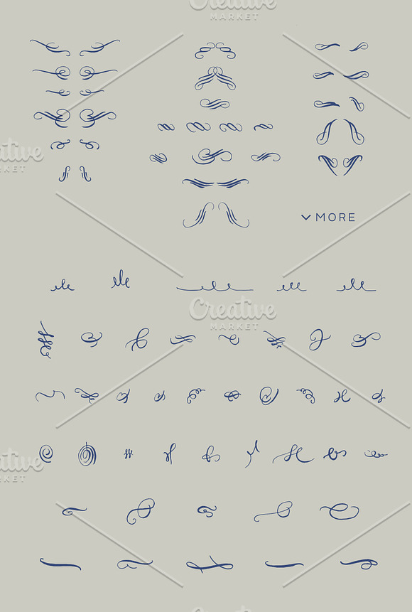 Brush Flourish - 70 Piece Vector Set in Objects - product preview 2