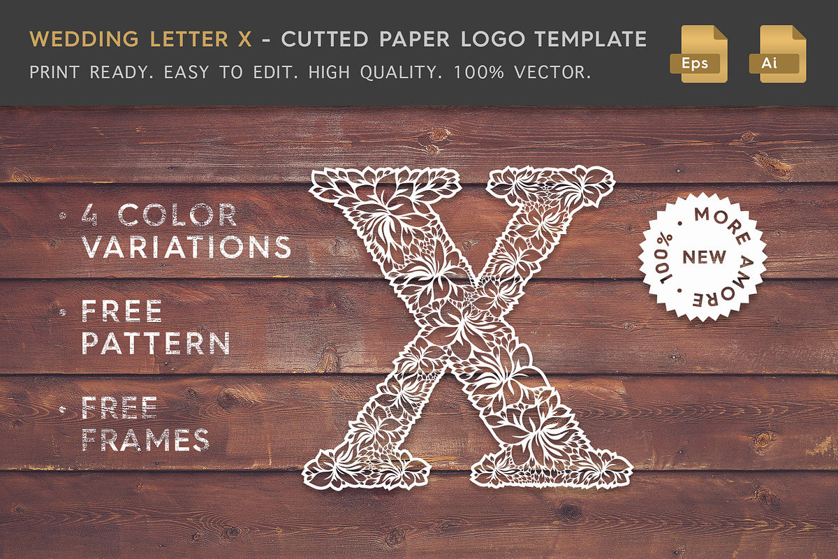 Wedding Letter X - Logo Template in Logo Templates - product preview 8