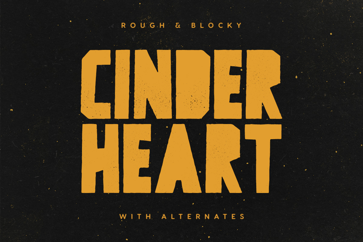 Cinderheart - A Rough & Blocky Font in Display Fonts - product preview 8