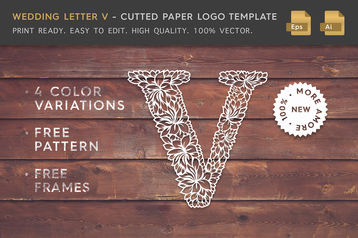 Wedding Letter V - Logo Template in Logo Templates - product preview 8