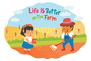 Farmers - Vector Illustration