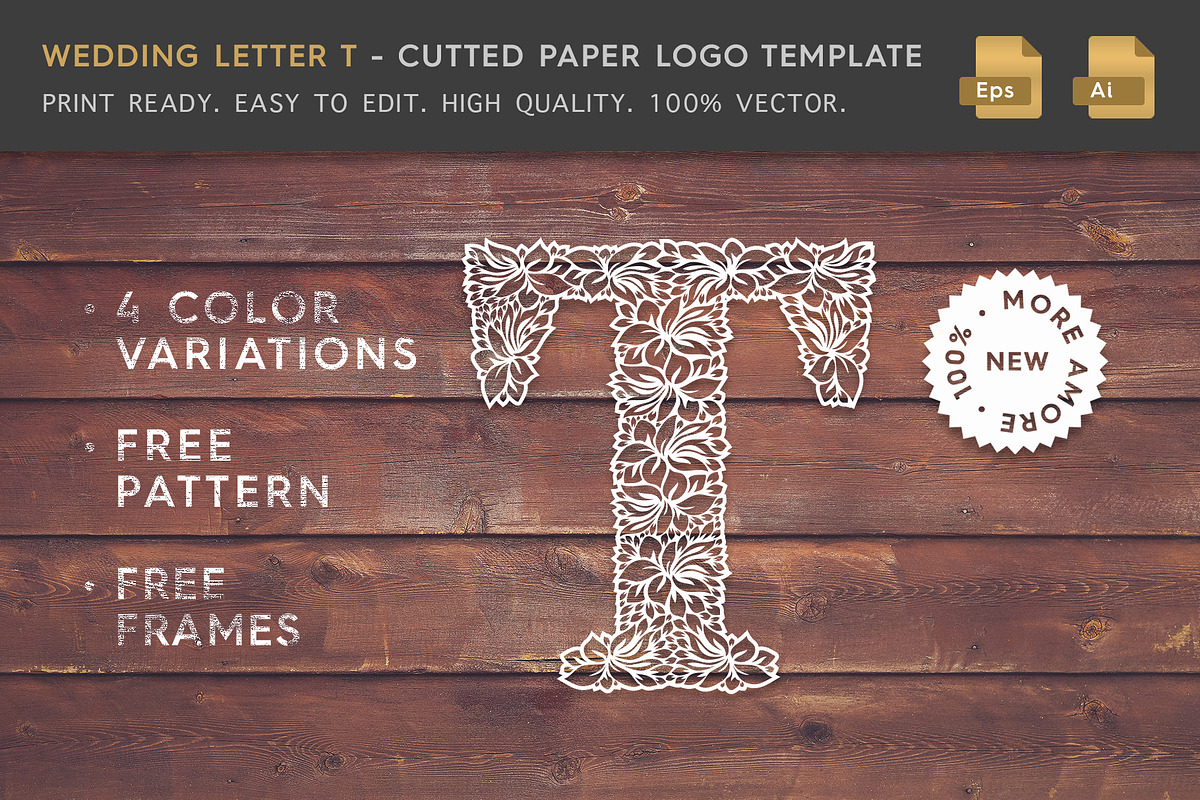 Wedding Letter T - Logo Template in Logo Templates - product preview 8