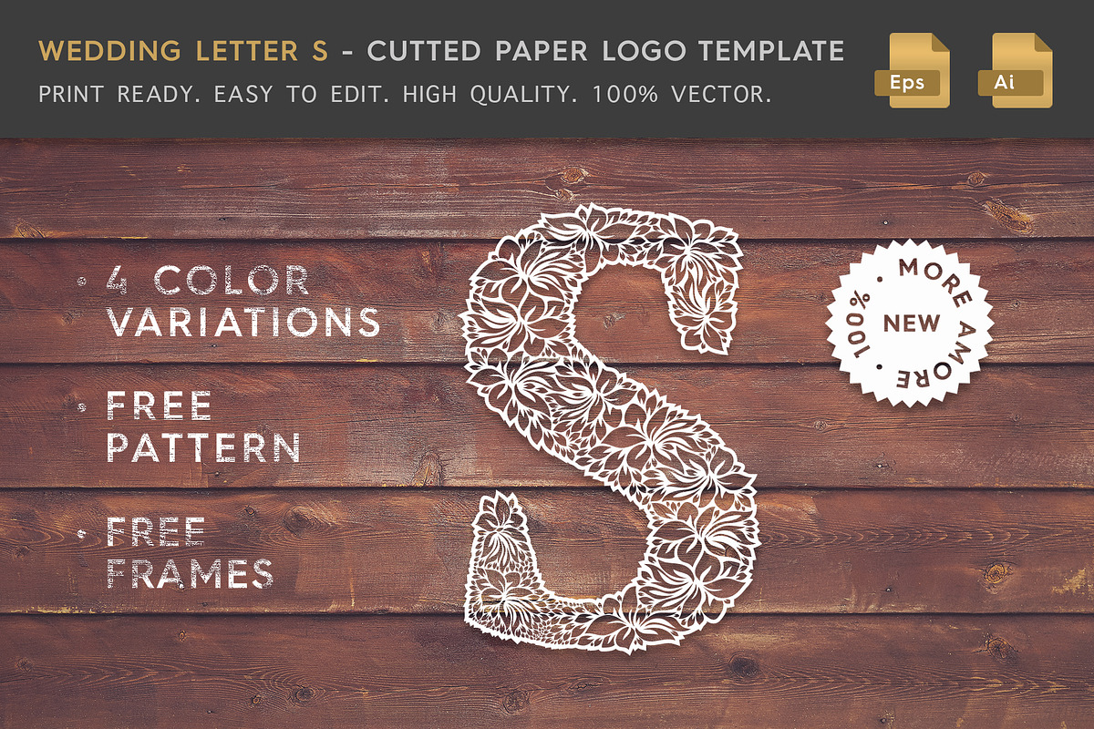 Wedding Letter S - Logo Template in Logo Templates - product preview 8