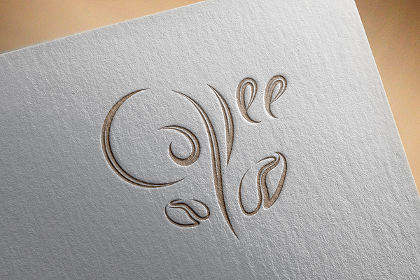 Coffe. Calligraphic Linear Logo