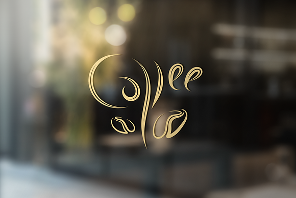 Coffe. Calligraphic Linear Logo in Logo Templates - product preview 3