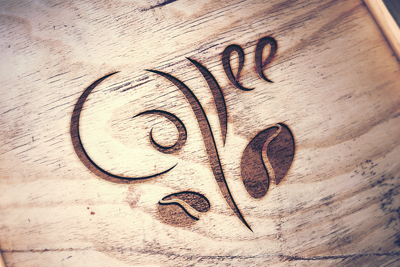 Coffe. Calligraphic Linear Logo in Logo Templates - product preview 6