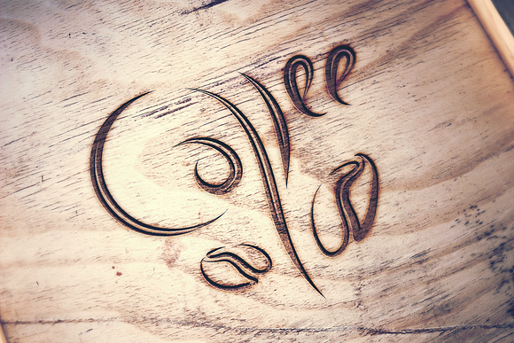 Coffe. Calligraphic Linear Logo in Logo Templates - product preview 7
