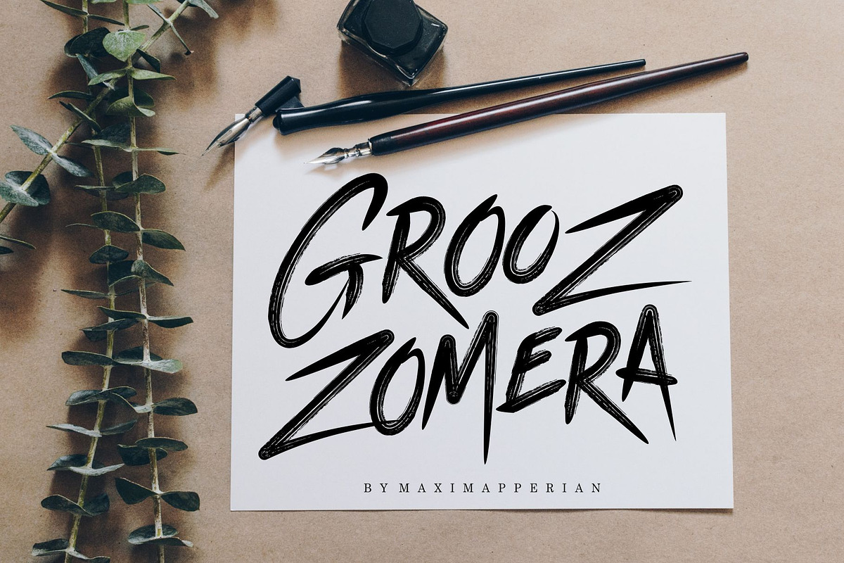 Grooz Zomera Brush Font in Display Fonts - product preview 8