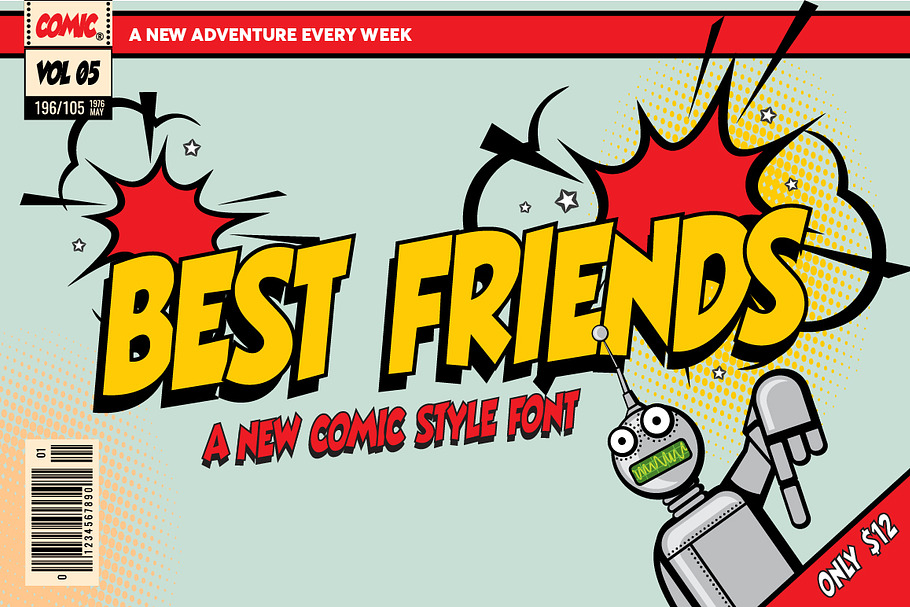 Best Friends Comic Font in Display Fonts - product preview 8