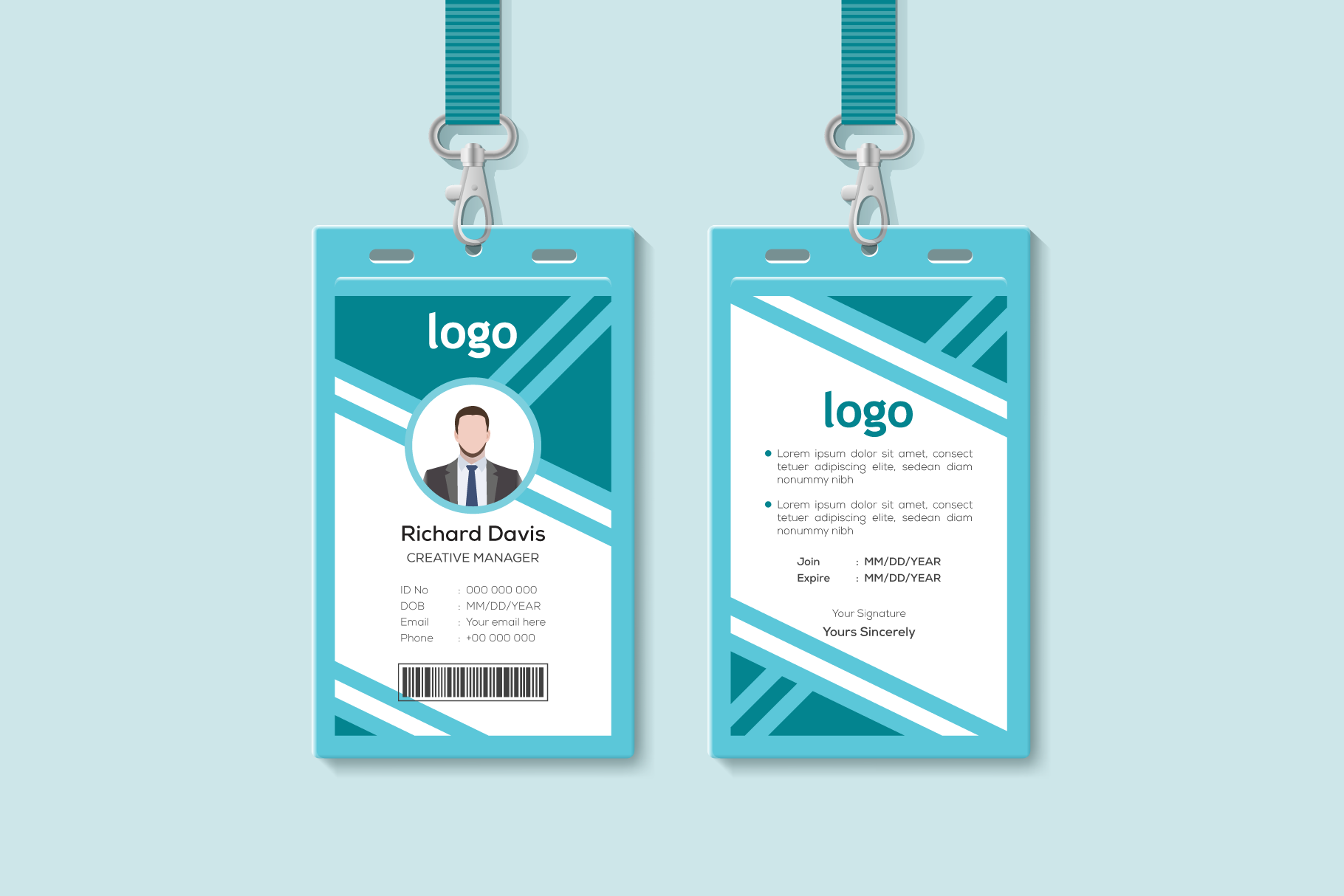 Corporate ID Card Design Template  Creative Daddy For Company Id Card Design Template