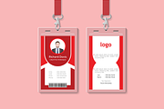 Red Corporate ID Card Template