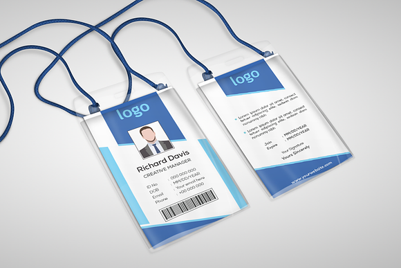 Elegant ID card design template in Card Templates - product preview 1