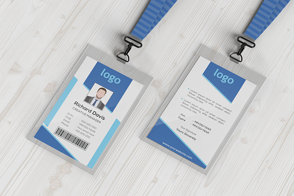 Elegant ID card design template in Card Templates - product preview 2