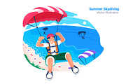 Summer Skydiving - Illustration