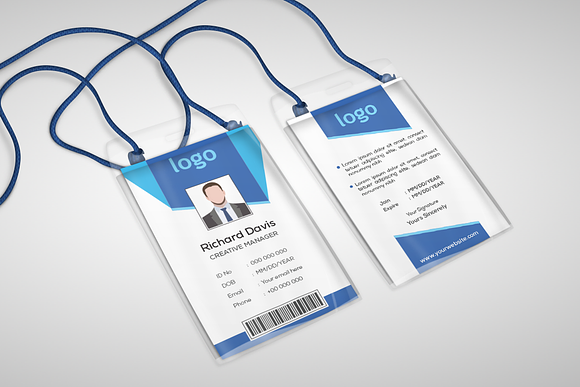 Modern Blue ID Card Template in Card Templates - product preview 1