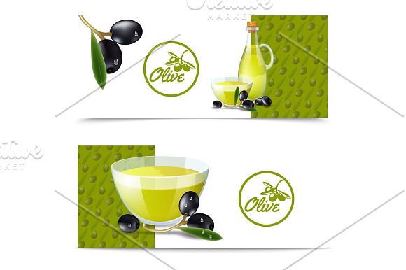 Olive Oil Realistic Set in Illustrations - product preview 1