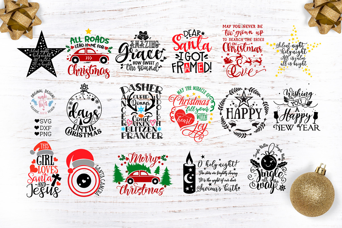 Merry Christmas Cut Files - Christma in Illustrations - product preview 8