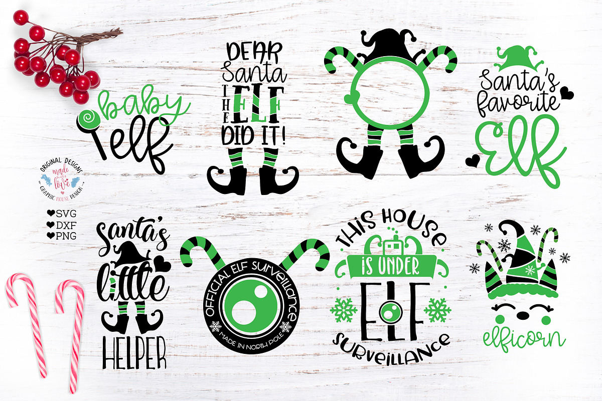 Christmas Elf Cut Files Bundle in Illustrations - product preview 8