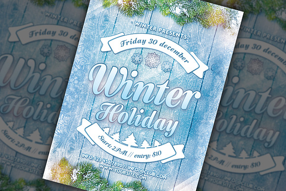Winter Holiday Flyer in Invitation Templates - product preview 2