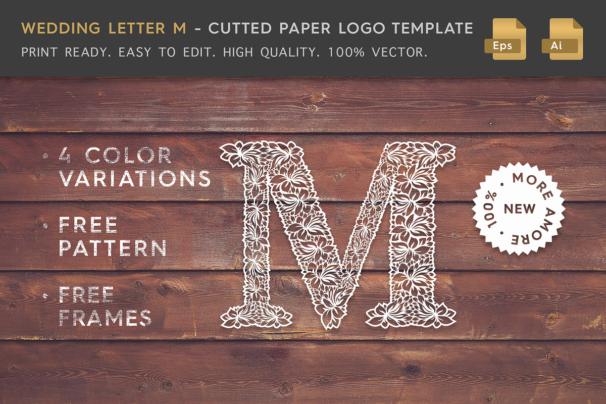 Wedding Letter M - Logo Template in Logo Templates - product preview 8