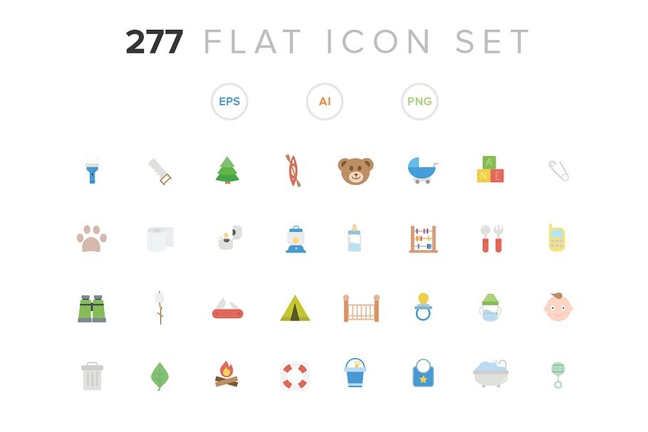 277 Flat Icon Set