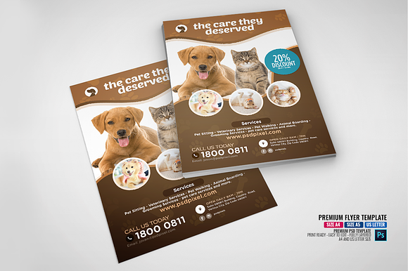 Pet Care Center Flyer in Flyer Templates - product preview 1