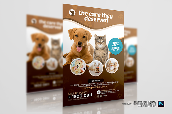 Pet Care Center Flyer in Flyer Templates - product preview 2