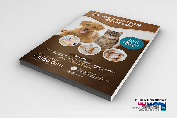 Pet Care Center Flyer in Flyer Templates - product preview 3