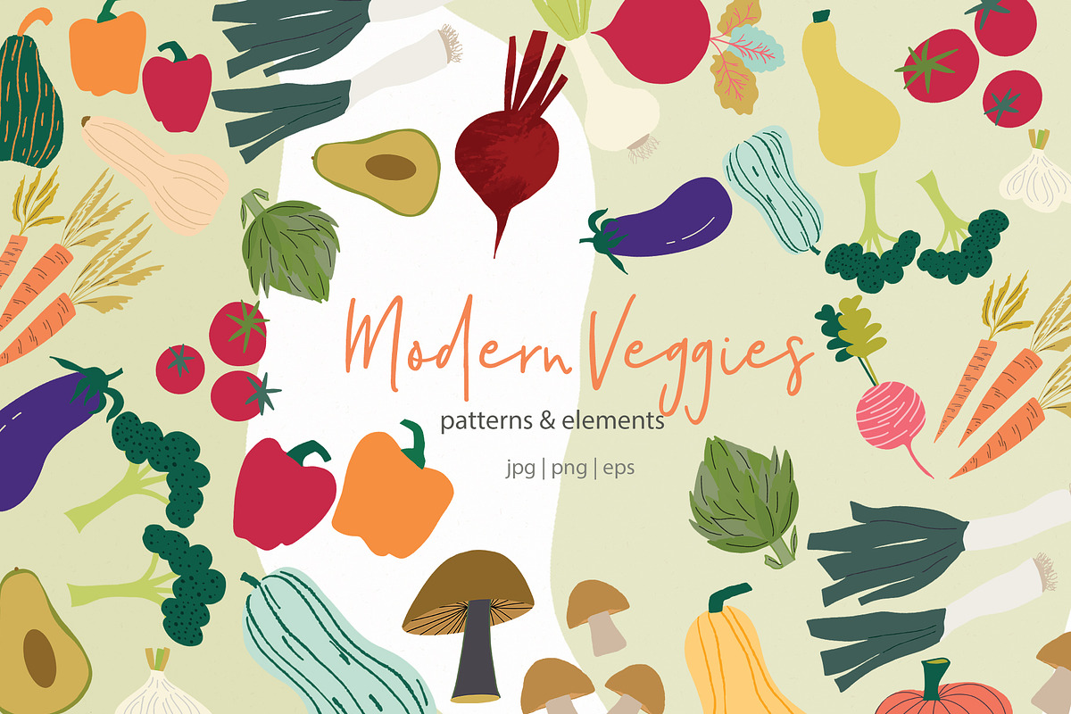 Modern Veggies Patterns & Elements in Patterns - product preview 8