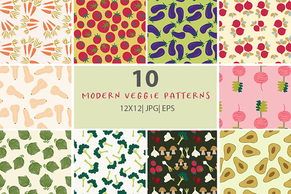 Modern Veggies Patterns & Elements in Patterns - product preview 1