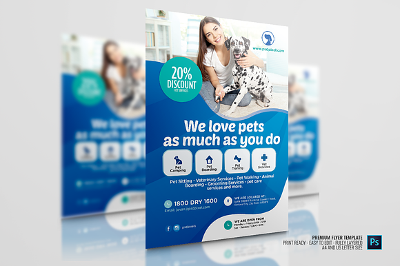 Pet Training and Grooming Flyer in Flyer Templates - product preview 3