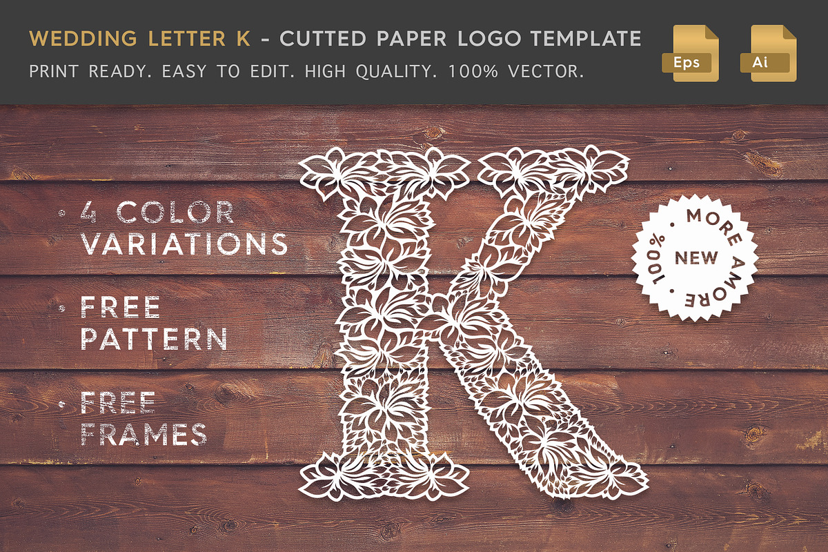 Wedding Letter K - Logo Template in Logo Templates - product preview 8
