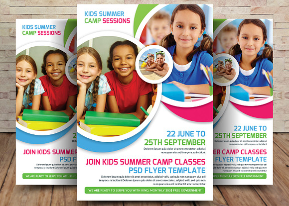 3 Summer Camp Flyers Bundle in Invitation Templates - product preview 1