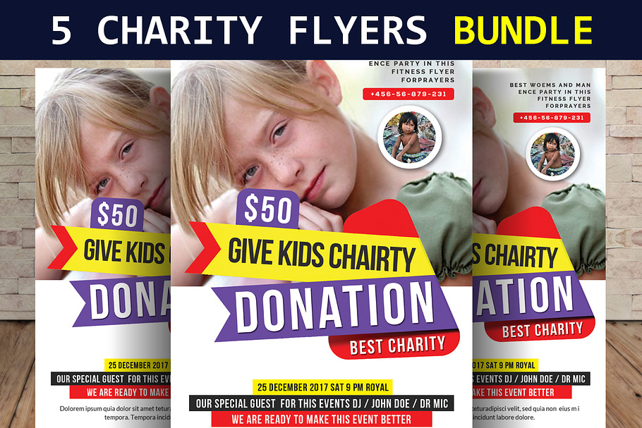 5 Charity Flyers Bundle