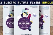 2 Electro Future Party Flyers Bundle