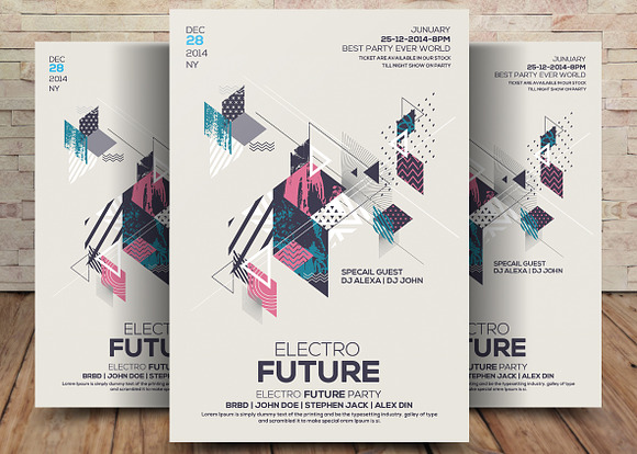 2 Electro Future Party Flyers Bundle in Flyer Templates - product preview 2