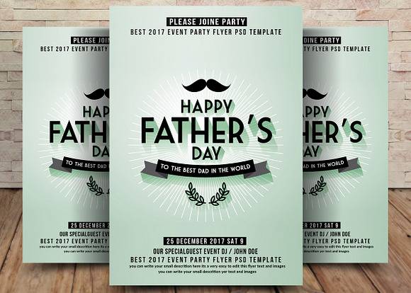 2 Fathers Day Flyers Bundle in Invitation Templates - product preview 2