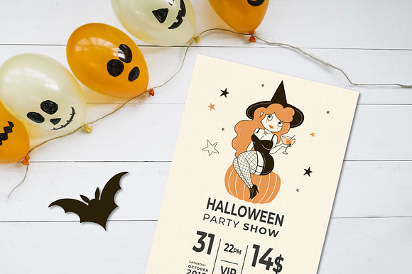 Witch Power Halloween clip-art set in Illustrations - product preview 3