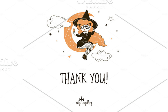 Witch Power Halloween clip-art set in Illustrations - product preview 5