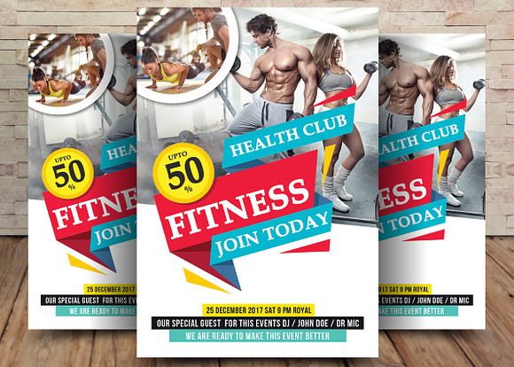 5 Body Fitness Club Flyers Bundle in Flyer Templates - product preview 5